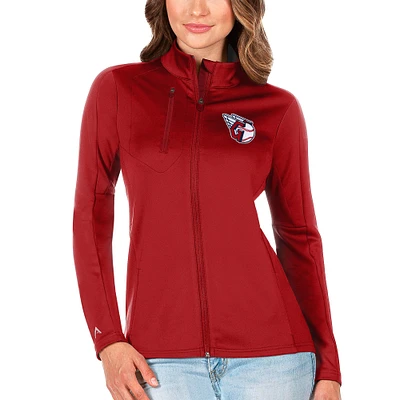 Women's Antigua Red Cleveland Guardians Generation Full-Zip Jacket