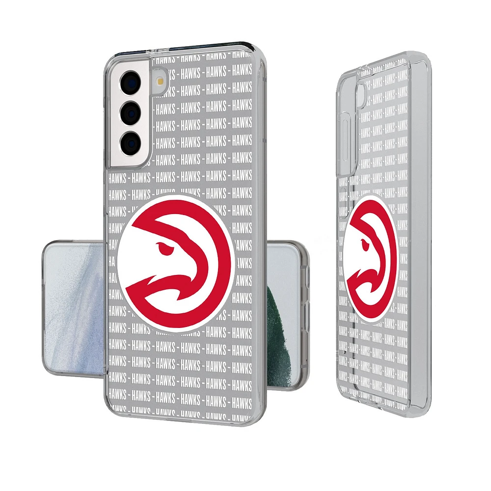 Atlanta Hawks Text Backdrop Design Galaxy Clear Case