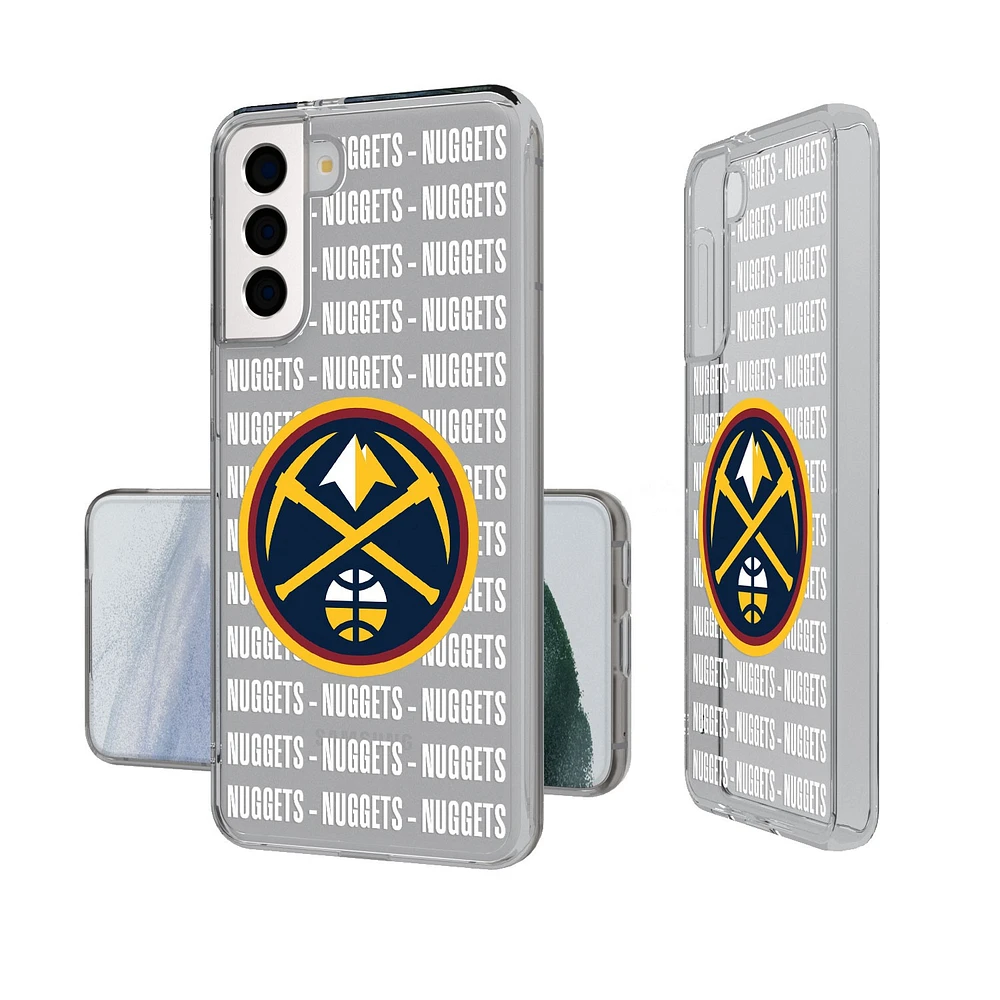 Denver Nuggets Text Backdrop Design Galaxy Clear Case
