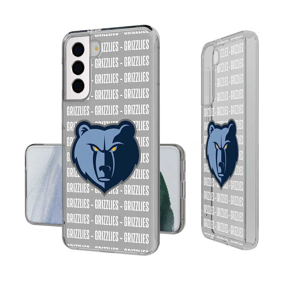 Memphis Grizzlies Text Backdrop Design Galaxy Clear Case
