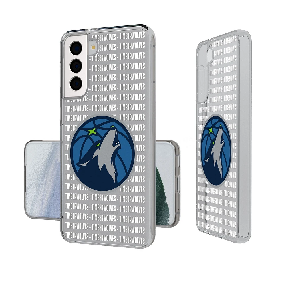 Minnesota Timberwolves Text Backdrop Design Galaxy Clear Case