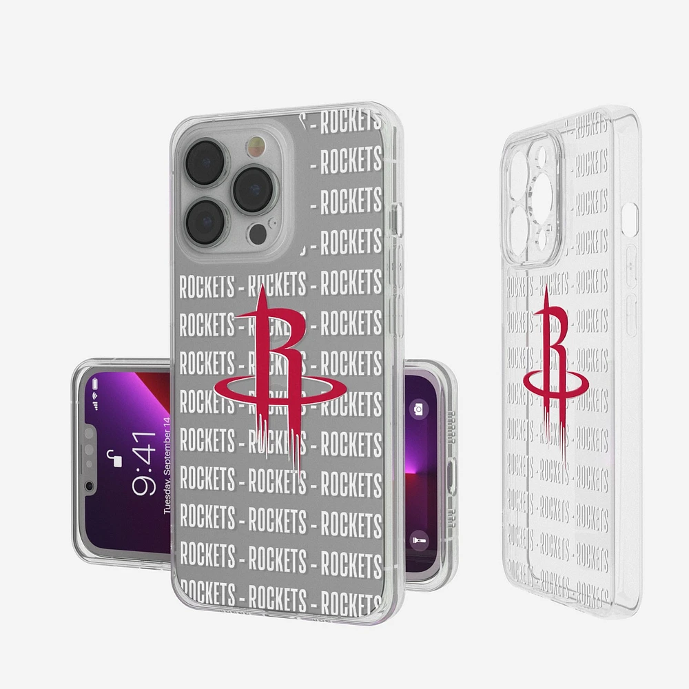 Houston Rockets iPhone Clear Text Backdrop Design Case