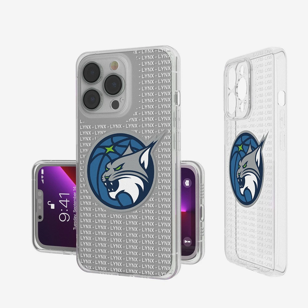 Minnesota Lynx iPhone Clear Text Backdrop Design Case