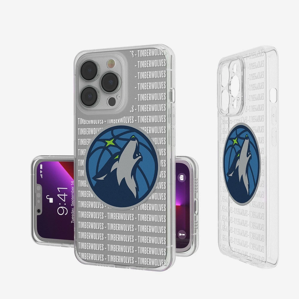 Minnesota Timberwolves iPhone Clear Text Backdrop Design Case