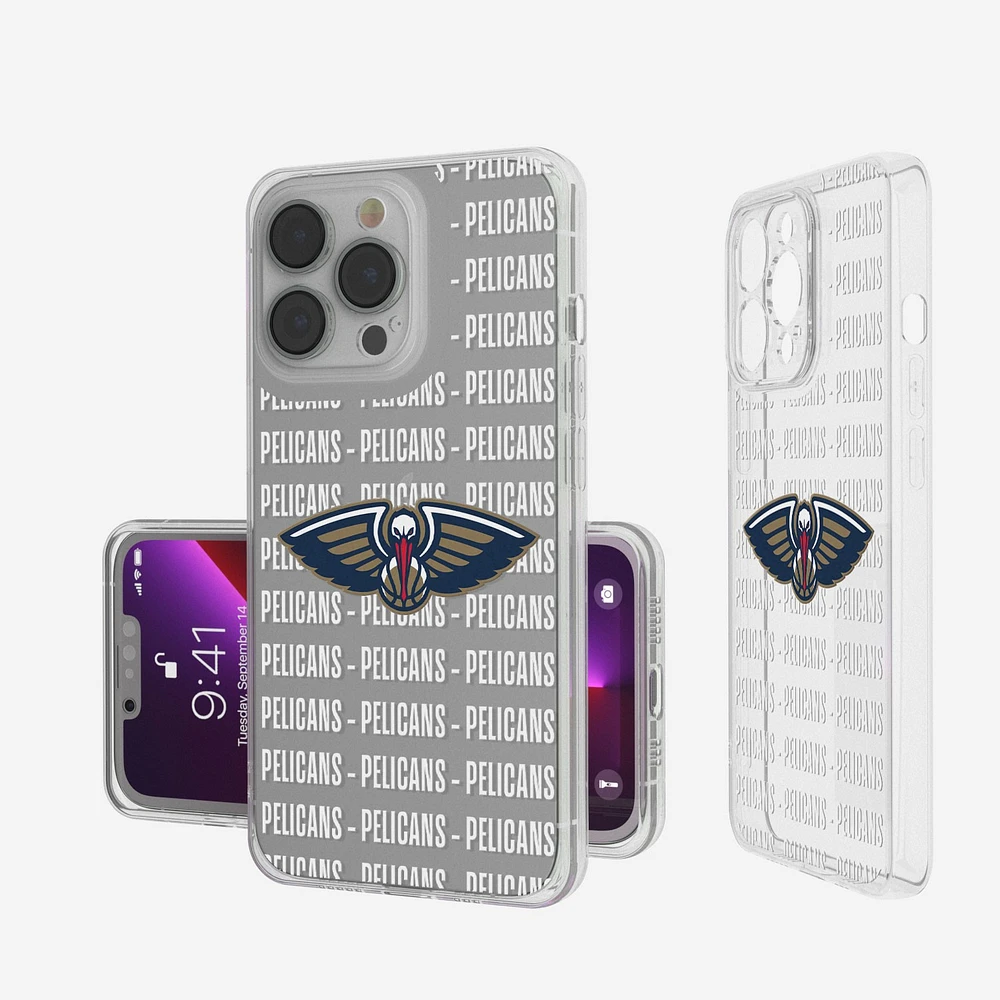 New Orleans Pelicans iPhone Clear Text Backdrop Design Case
