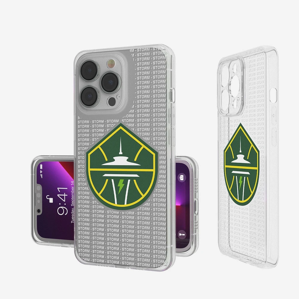 Seattle Storm iPhone Clear Text Backdrop Design Case