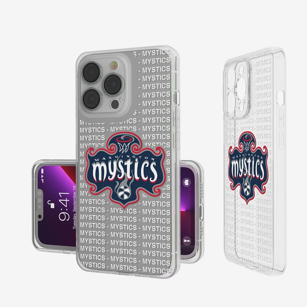Washington Mystics iPhone Clear Text Backdrop Design Case