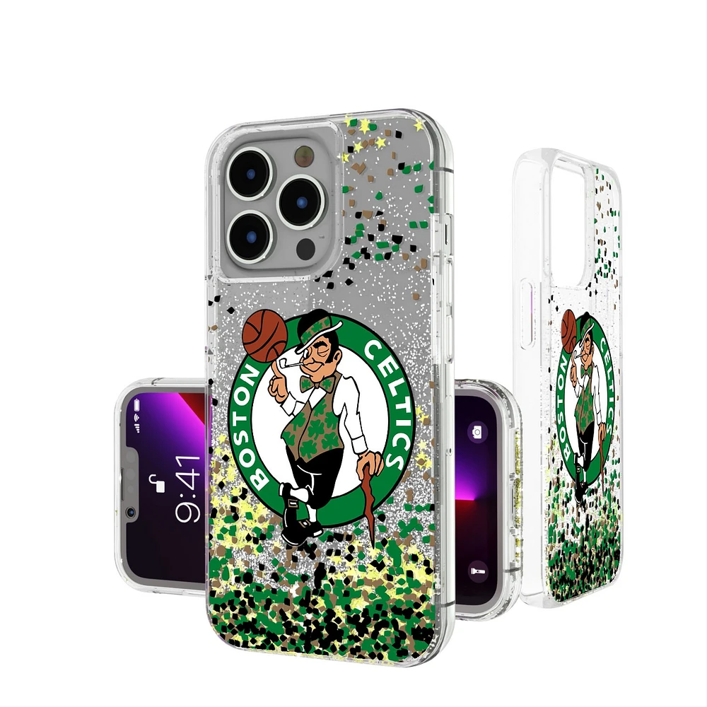 Boston Celtics iPhone Glitter Case with Confetti Design