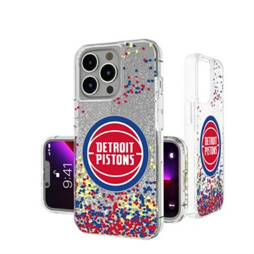 Detroit Pistons iPhone Glitter Case with Confetti Design