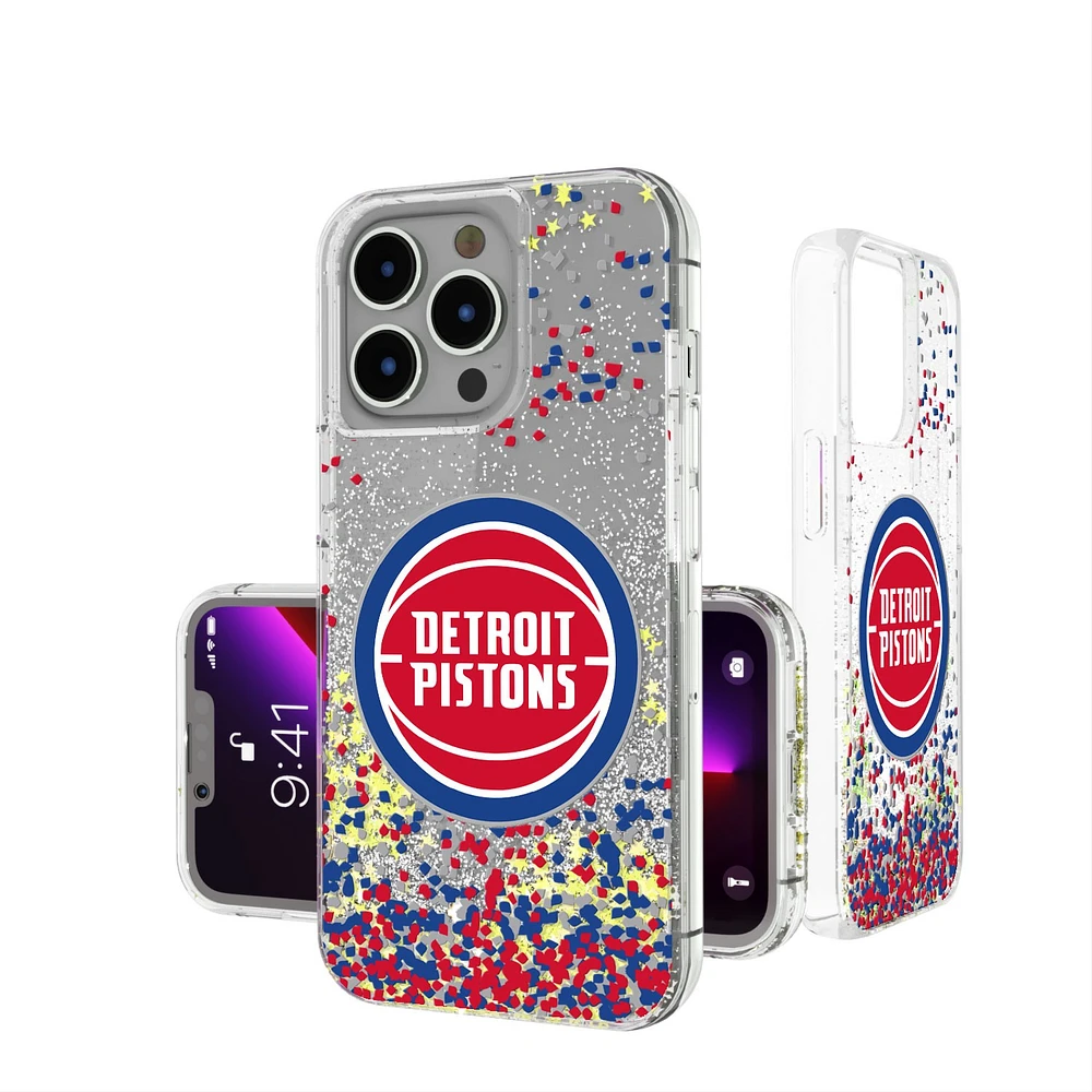 Detroit Pistons iPhone Glitter Case with Confetti Design