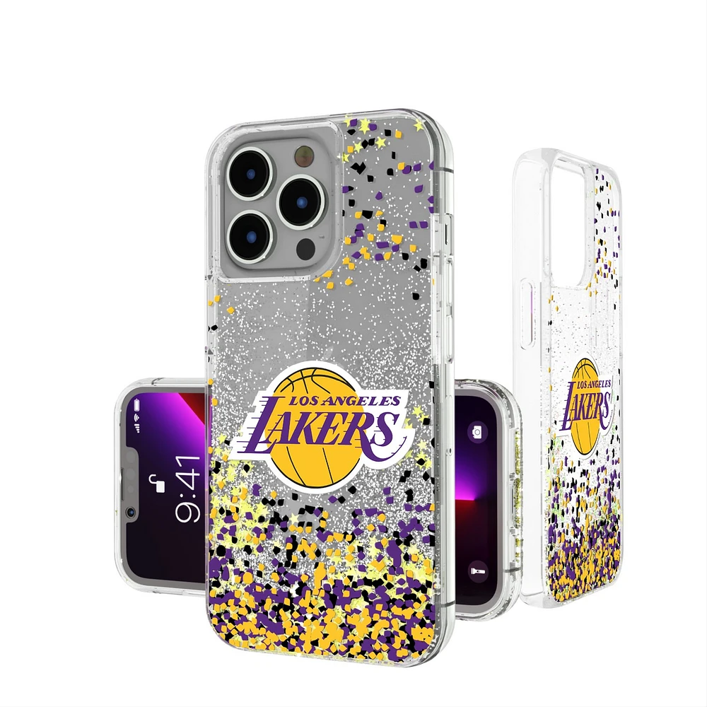 Los Angeles Lakers iPhone Glitter Case with Confetti Design