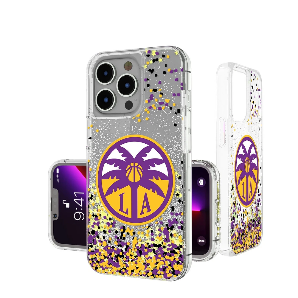 Los Angeles Sparks iPhone Glitter Case with Confetti Design