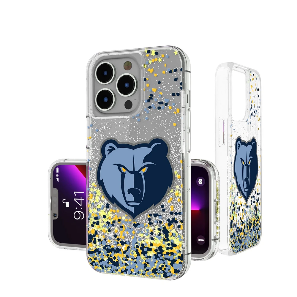 Memphis Grizzlies iPhone Glitter Case with Confetti Design