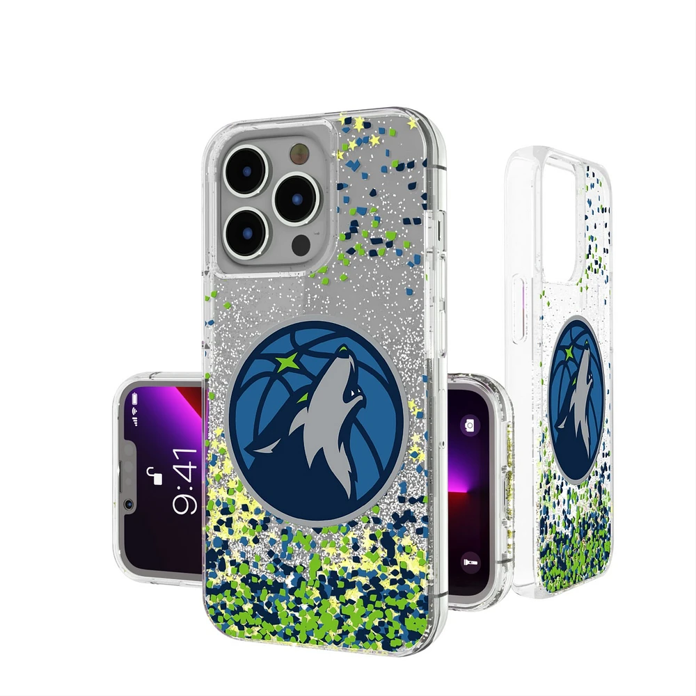 Minnesota Timberwolves iPhone Glitter Case with Confetti Design
