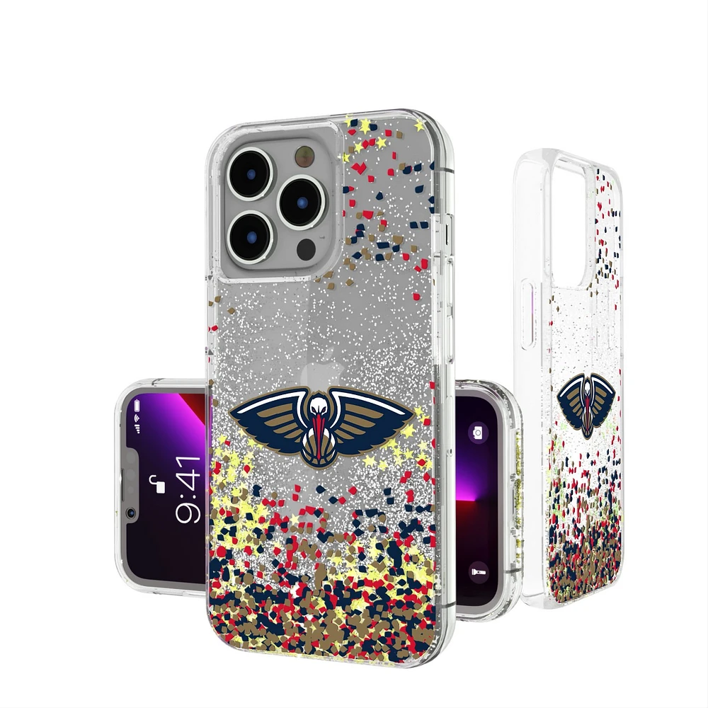 New Orleans Pelicans iPhone Glitter Case with Confetti Design