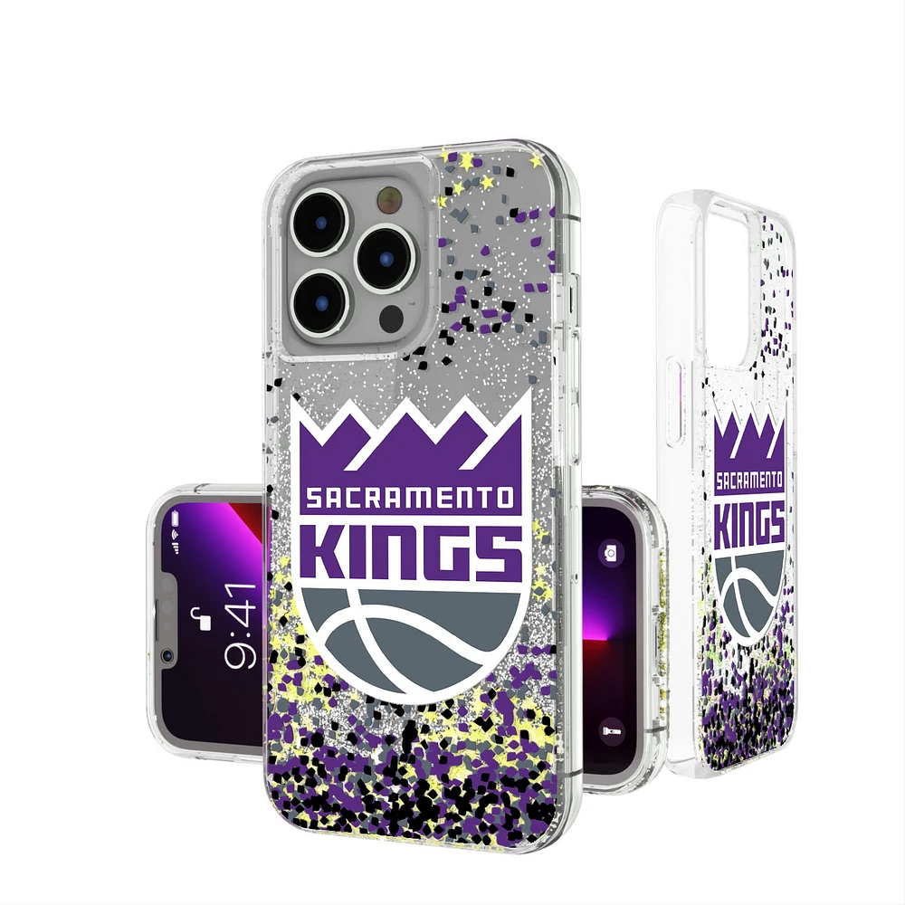Sacramento Kings iPhone Glitter Case with Confetti Design