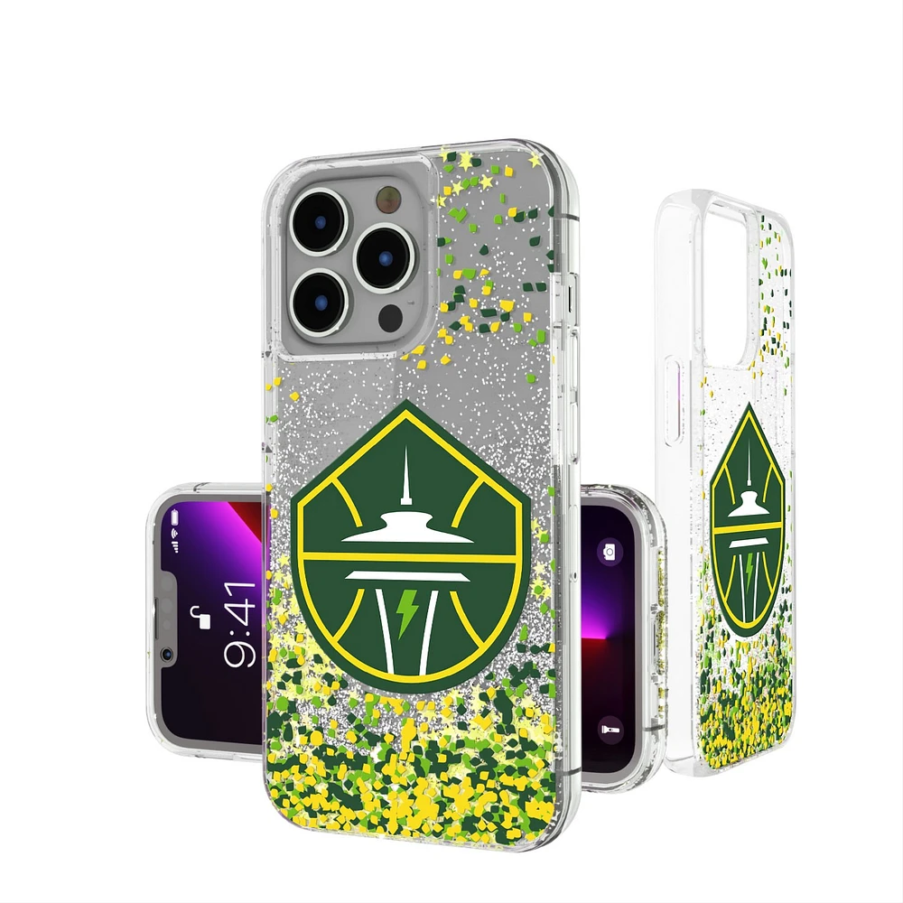 Seattle Storm iPhone Glitter Case with Confetti Design