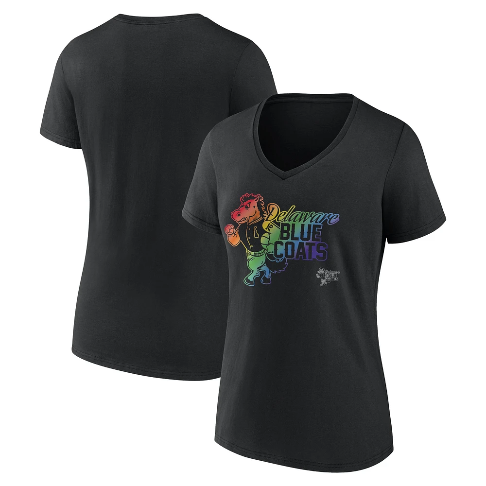 Women's Black Delaware Blue Coats Pride Logo V-Neck T-Shirt