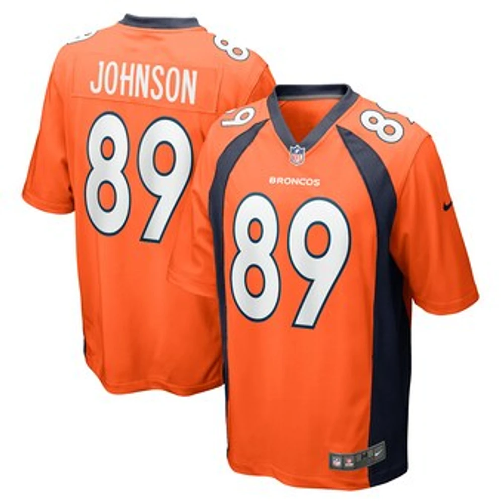 Men's Nike Brandon Johnson Orange Denver Broncos Game Player Jersey