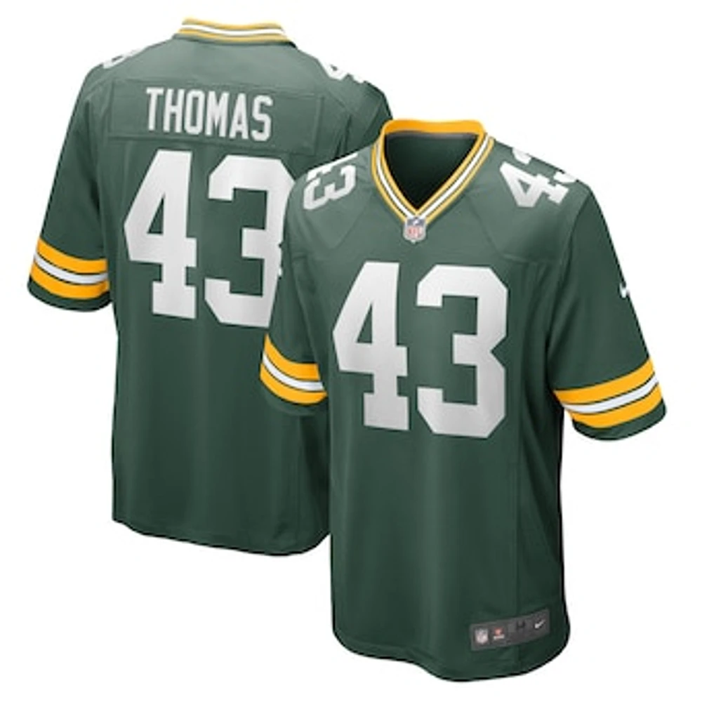 Men's Nike Kiondre Thomas Green Green Bay Packers Game Player Jersey
