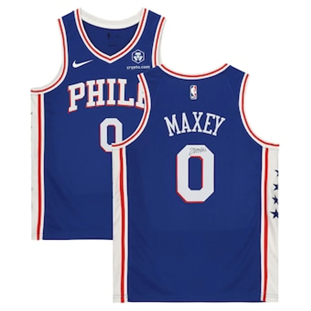 Tyrese Maxey Navy Philadelphia 76ers Autographed Nike 2022 Mixtape Swingman Jersey