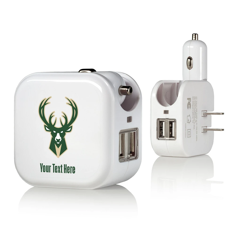 Milwaukee Bucks Personalized 2-In-1 USB Charger
