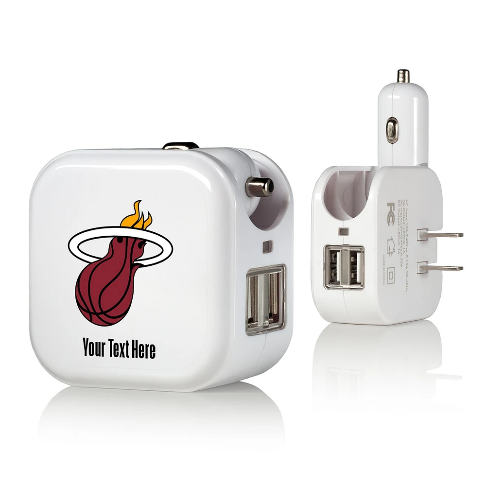 Miami Heat Personalized 2-In-1 USB Charger