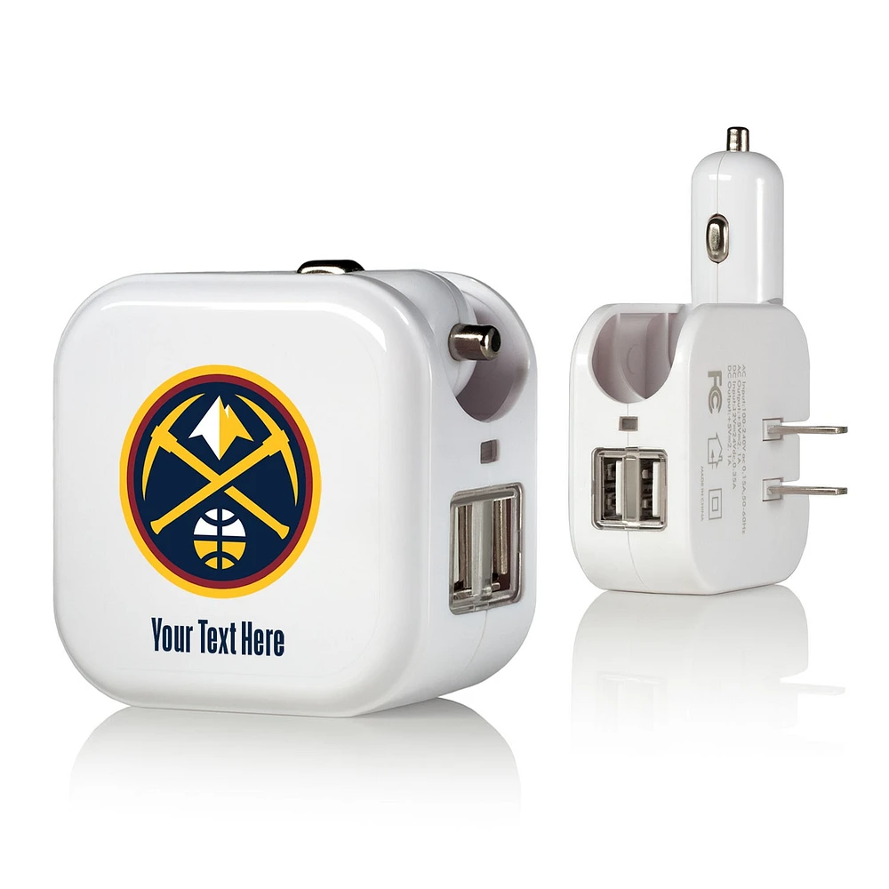 Denver Nuggets Personalized 2-In-1 USB Charger