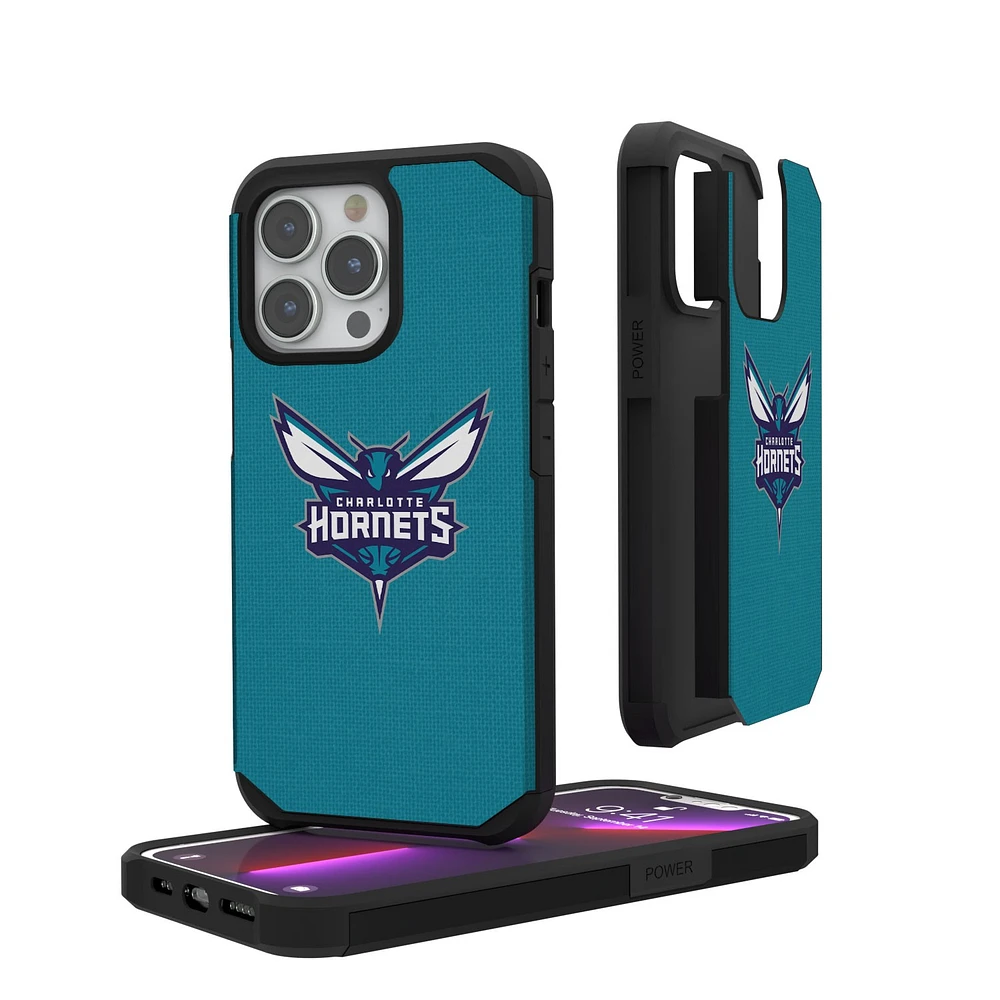 Charlotte Hornets Solid Design iPhone Rugged Case
