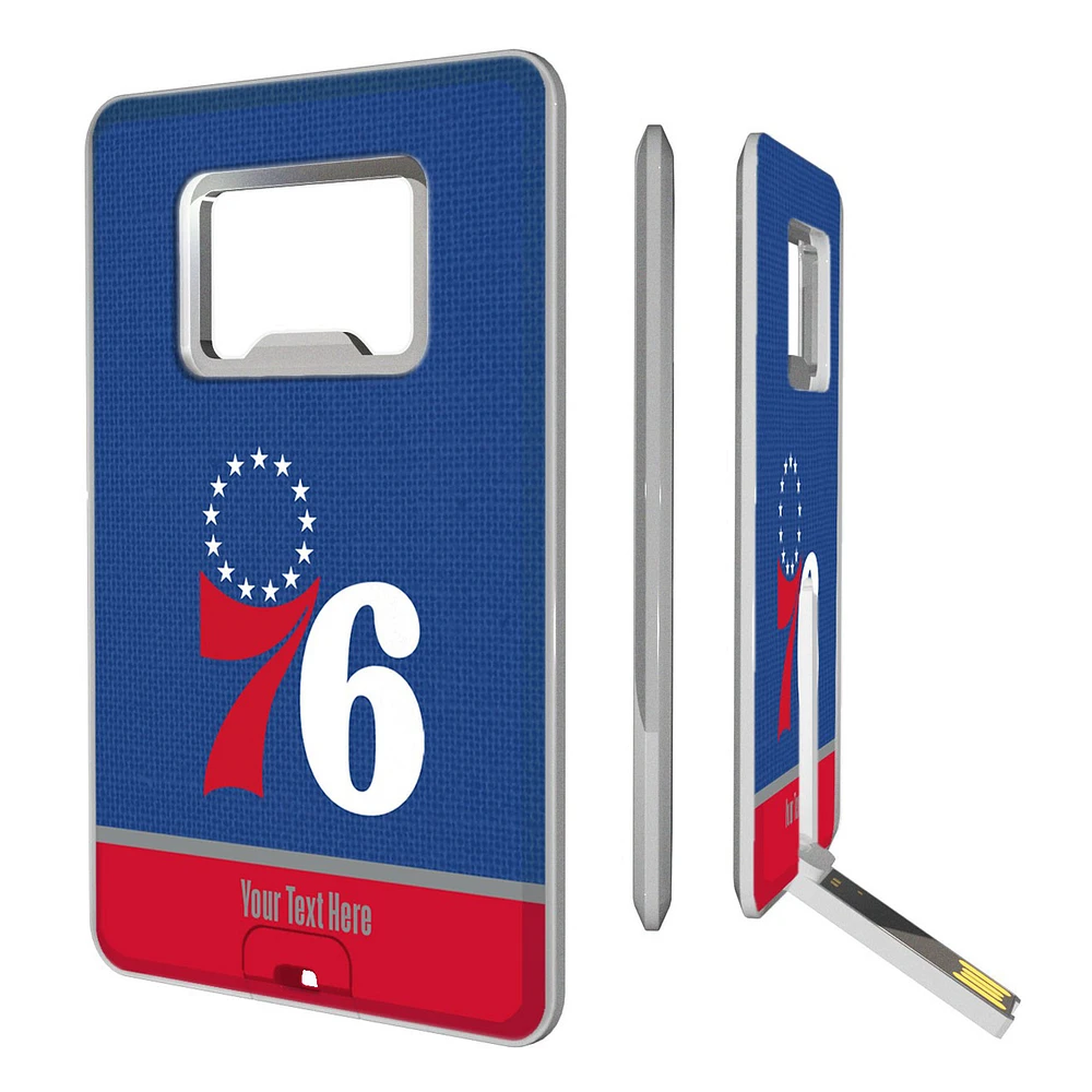 Philadelphia 76ers Personalized Credit Card USB Drive & Bottle Opener