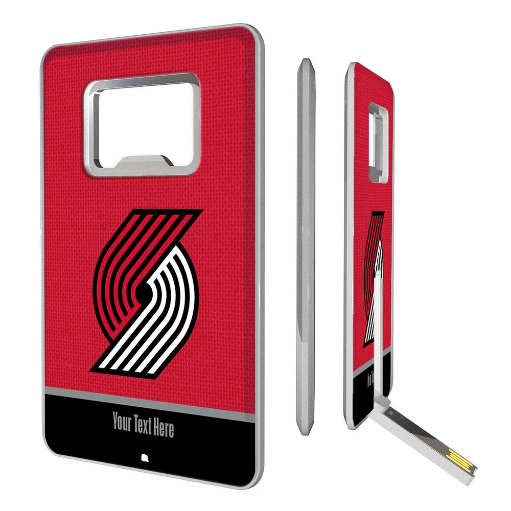 Portland Trail Blazers Personalized Credit Card USB Drive & Bottle Opener