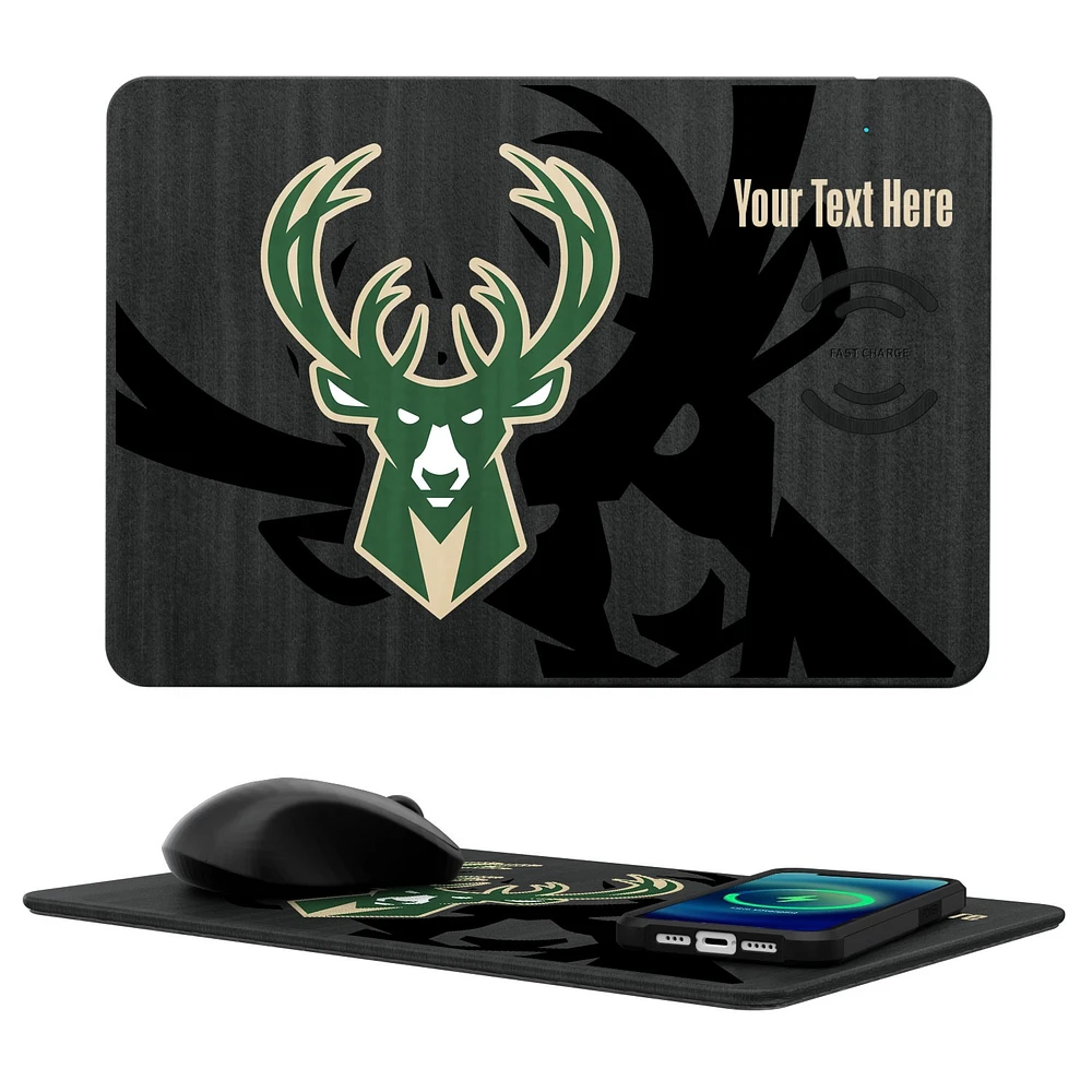 Milwaukee Bucks Personalized Wireless Charger & Mouse Pad
