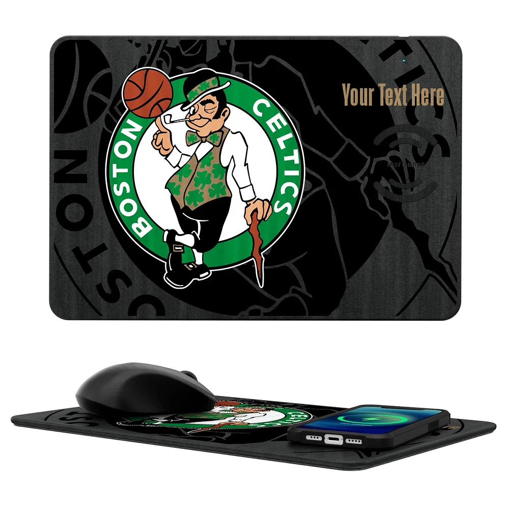 Boston Celtics Personalized Wireless Charger & Mouse Pad
