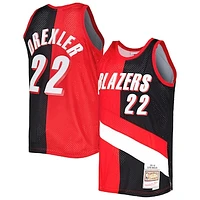 Men's Mitchell & Ness Clyde Drexler Red/Black Portland Trail Blazers Hardwood Classics 1991/92 Split Swingman Jersey