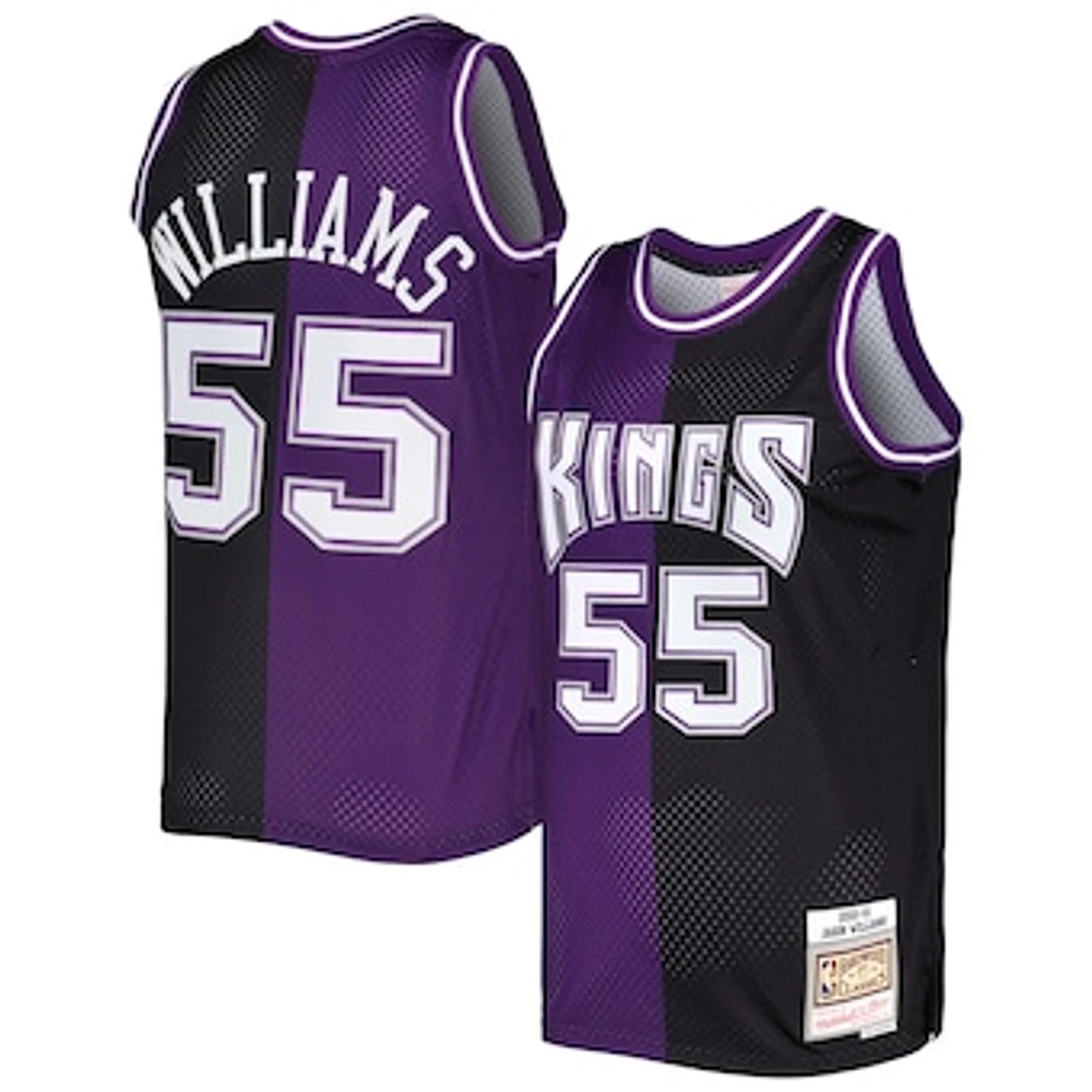 Men's Mitchell & Ness Jason Williams Purple/Black Sacramento Kings Hardwood Classics 2000/01 Split Swingman Jersey