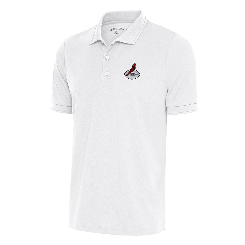 Men's Antigua White Arizona Cardinals Team Logo Throwback Affluent Polo