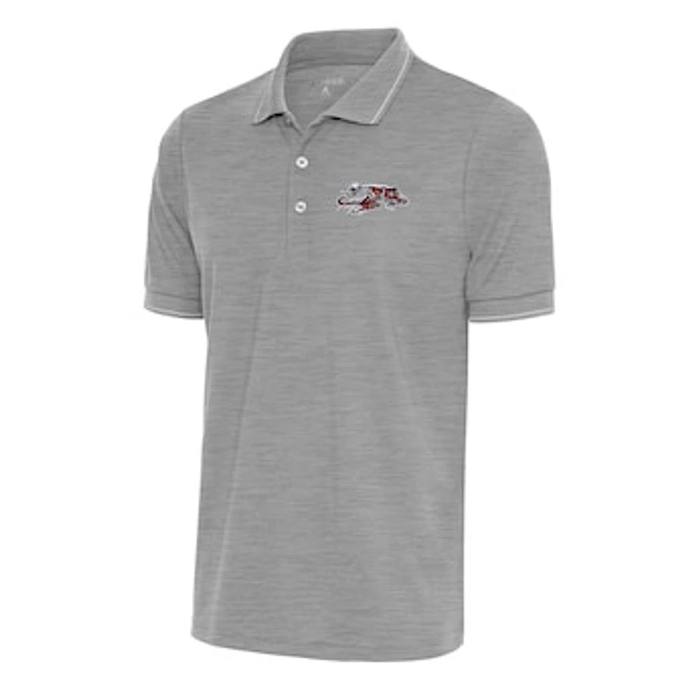 Men's Antigua Heather Gray Cincinnati Bengals Team Logo Throwback Affluent Polo