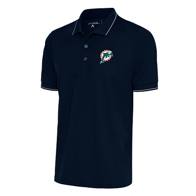 Men's Antigua Navy Miami Dolphins Team Logo Throwback Affluent Polo