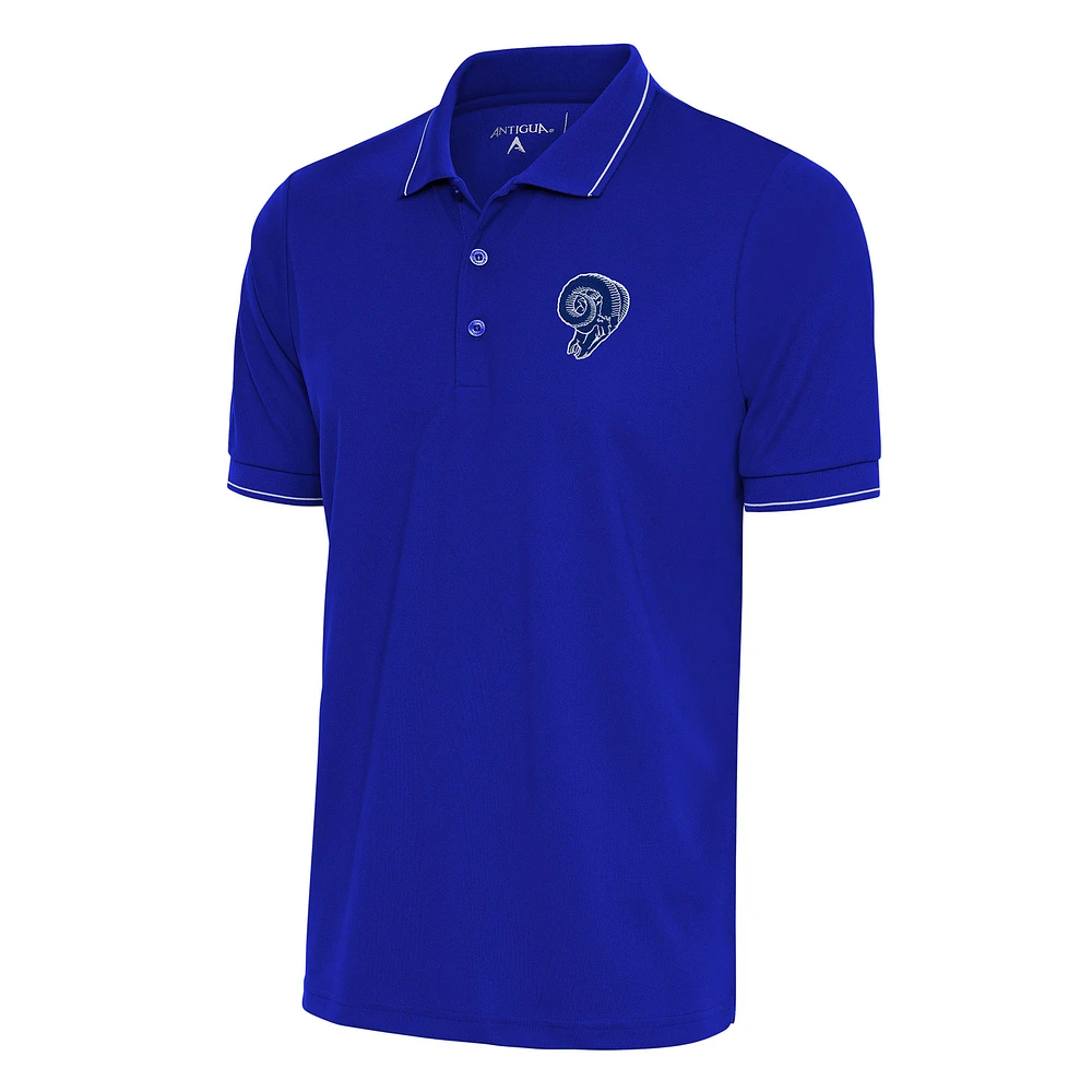 Men's Antigua Royal Los Angeles Rams Team Logo Throwback Affluent Polo