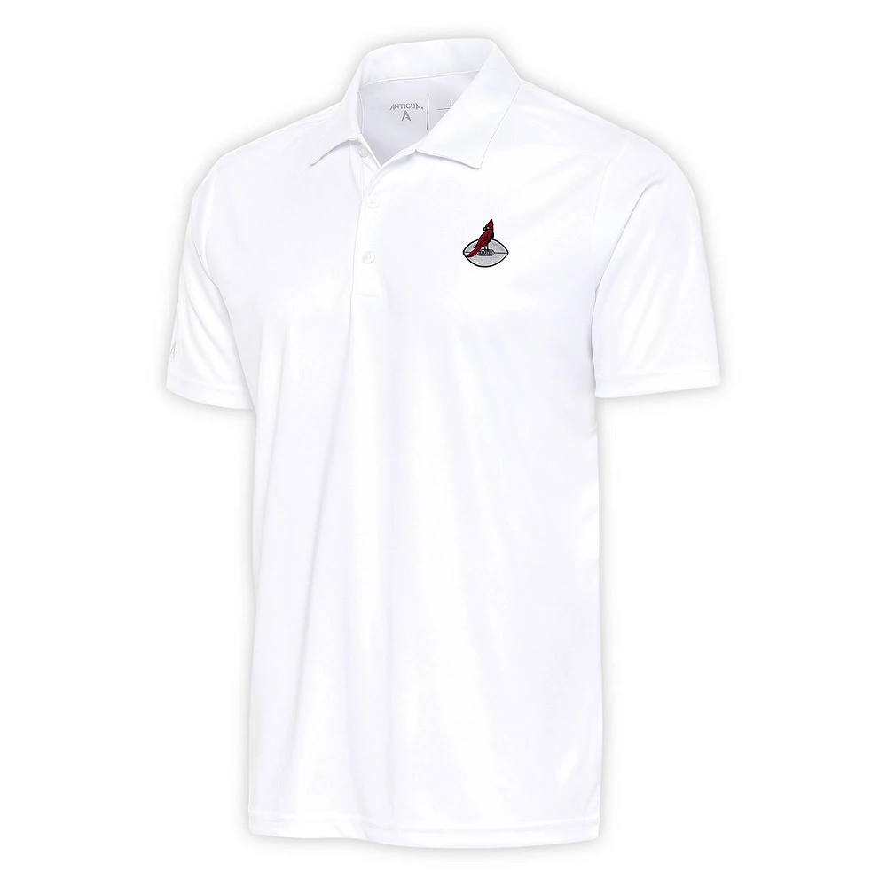 Men's Antigua White Arizona Cardinals Team Logo Throwback Apex Polo