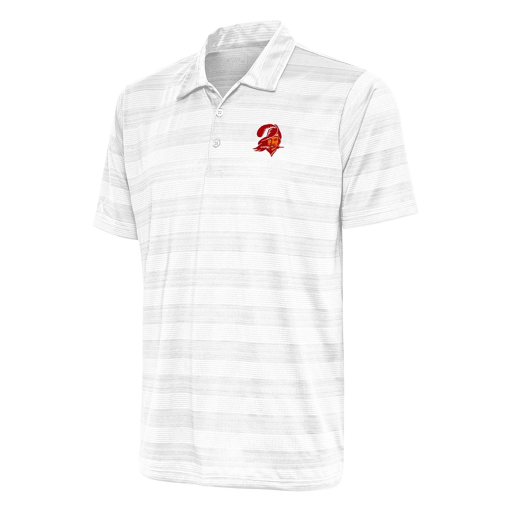 Men's Antigua White Tampa Bay Buccaneers Team Logo Throwback Compass Polo