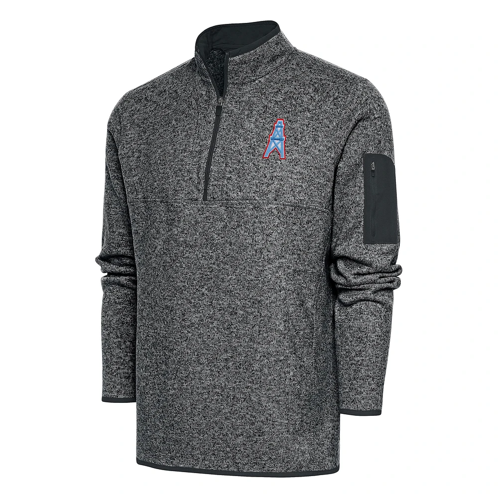 Men's Antigua Houston Oilers Team Logo Throwback Fortune Big & Tall Quarter-Zip Pullover Jacket