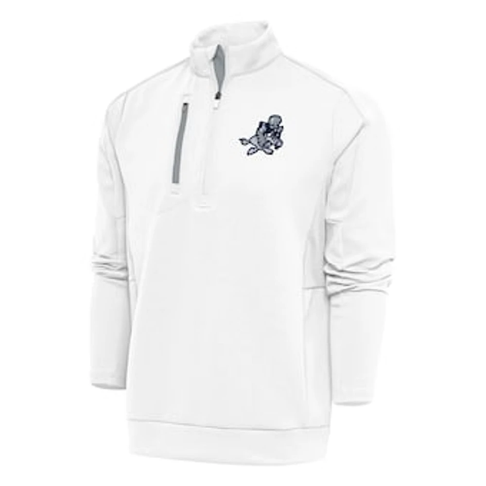Men's Antigua Dallas Cowboys Team Logo Throwback Generation Quarter-Zip Pullover Top