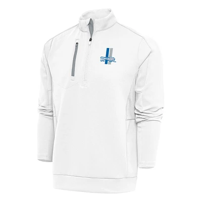 Men's Antigua Detroit Lions Team Logo Throwback Generation Quarter-Zip Pullover Top