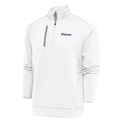 Men's Antigua Minnesota Vikings Team Logo Throwback Generation Quarter-Zip Pullover Top
