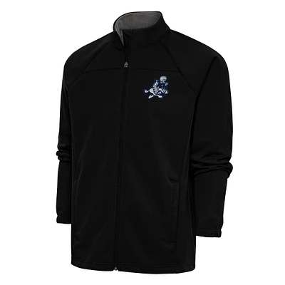 Men's Antigua Black Dallas Cowboys Team Logo Throwback Links Full-Zip Golf Jacket