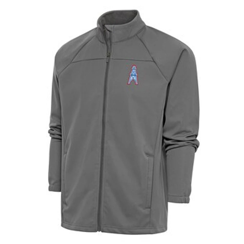 Men's Antigua Tennessee Titans Team Logo Throwback Links Full-Zip Golf Jacket