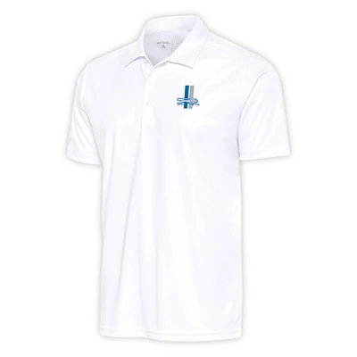 Men's Antigua White Detroit Lions Team Logo Throwback Big & Tall Tribute Polo