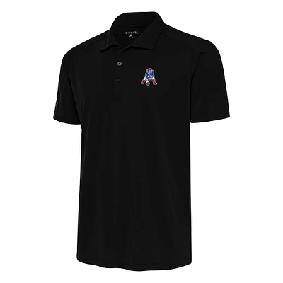 Men's Antigua Black New England Patriots Team Logo Throwback Big & Tall Tribute Polo