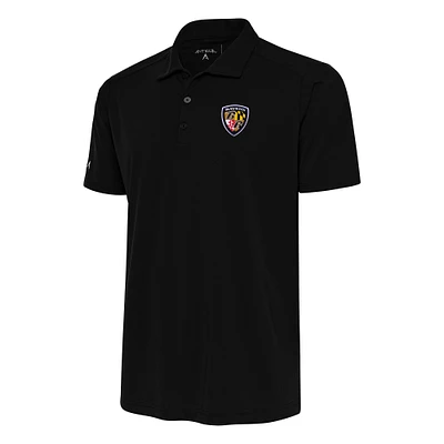 Men's Antigua Black Baltimore Ravens Team Logo Throwback Big & Tall Tribute Polo